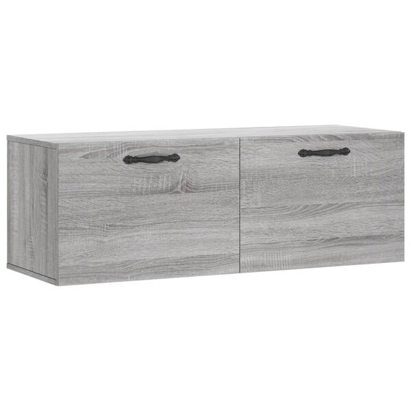 Armario de pared madera ingeniería gris Sonoma 100x365x35 cm Gris sonoma 830130
