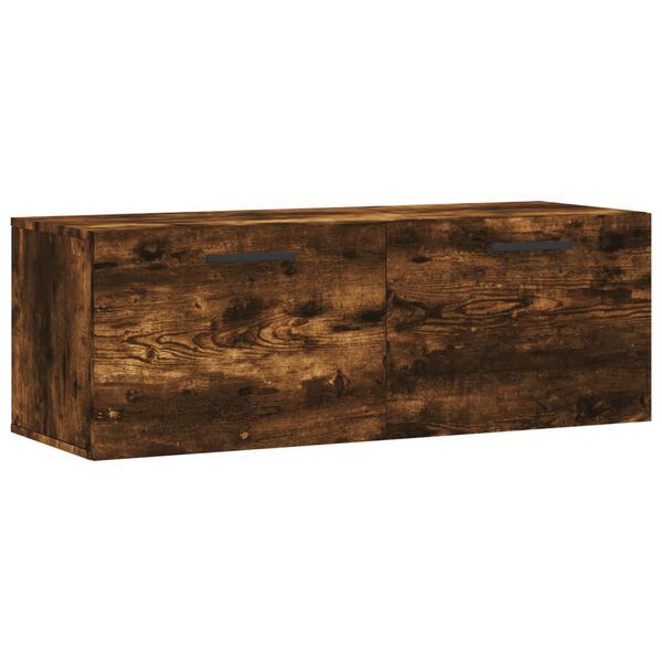 Armario de pared madera ingeniería roble ahumado 100x365x35 cm Roble ahumado 830161