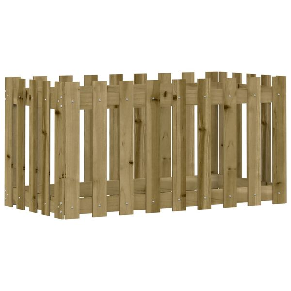 Arriate elevado jardín valla madera impregnada pino 100x50x50cm Impregnado natural 100 x 50 x 50 cm