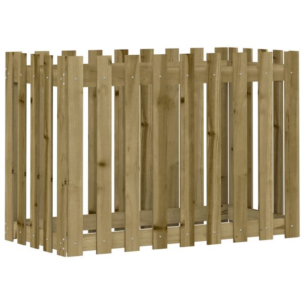 Arriate elevado jardín valla madera impregnada pino 100x50x70cm Impregnado natural 100 x 50 x 70 cm