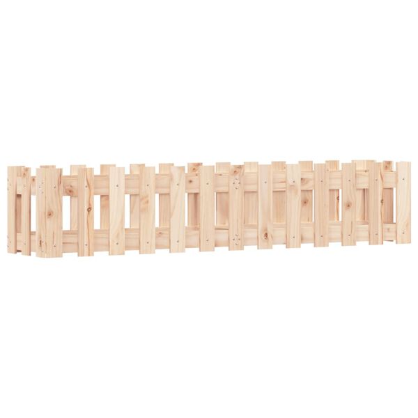 Arriate elevado jardín con valla madera maciza pino 150x30x30cm Pino natural 150 x 30 x 30 cm