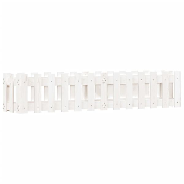 Arriate elevado jardín con valla madera pino blanco 150x30x30cm Pino blanco 150 x 30 x 30 cm