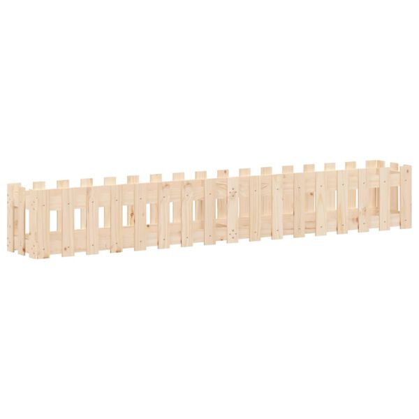 Arriate elevado jardín con valla madera maciza pino 200x30x30cm Pino natural 200 x 30 x 30 cm