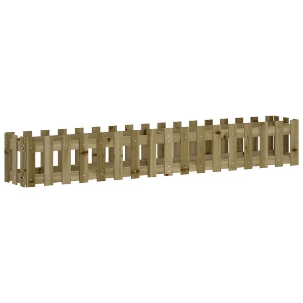 Arriate elevado jardín valla madera impregnada pino 200x30x30cm Impregnado natural 200 x 30 x 30 cm