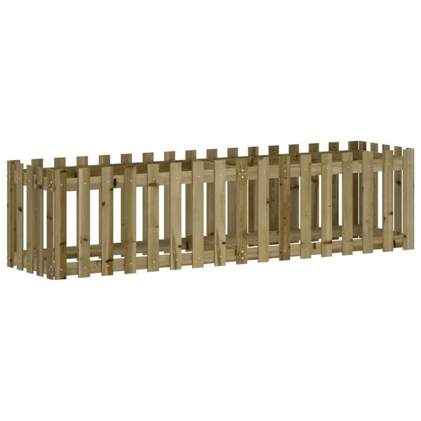 Arriate elevado jardín valla madera impregnada pino 200x50x50cm Impregnado natural 200 x 50 x 50 cm