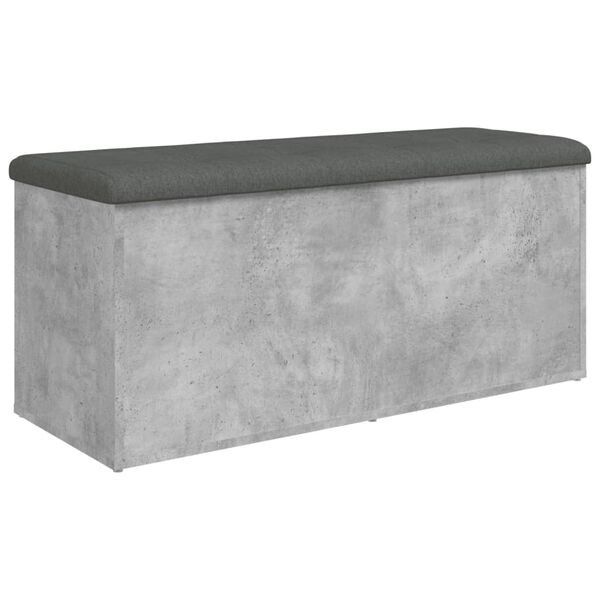Banco almacenaje madera ingeniería gris hormigón 102x42x45 cm Gris hormigón 102 x 42 x 45 cm