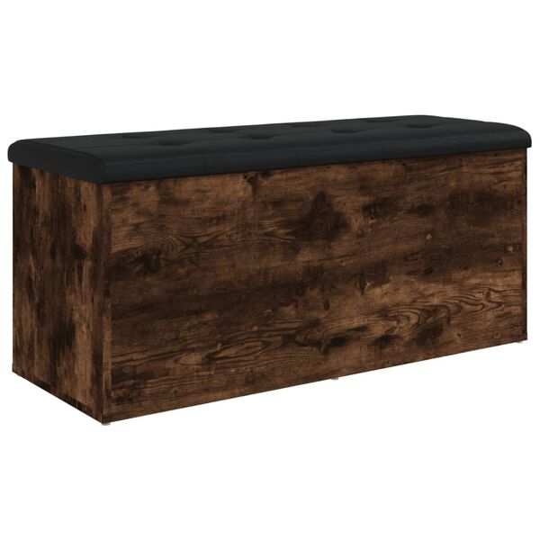 Banco almacenaje madera ingeniería roble ahumado 102x42x45 cm Roble ahumado 102 x 42 x 45 cm