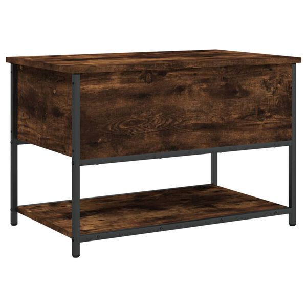 Banco almacenaje madera ingeniería roble ahumado 70x425x47 cm Roble ahumado 70 x 42.5 x 47 cm