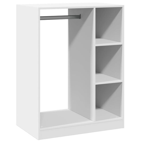 Armario de madera de ingeniería blanco 77x48x102 cm Blanco 77 x 48 x 102 cm con varilla
