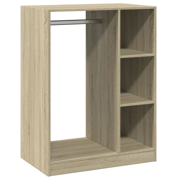 Armario de madera de ingeniería roble Sonoma 77x48x102 cm Roble Sonoma 77 x 48 x 102 cm con varilla