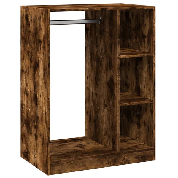 Armario de madera de ingeniería roble ahumado 77x48x102 cm Roble ahumado 77 x 48 x 102 cm con varilla
