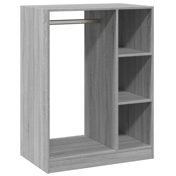 Armario de madera de ingeniería gris Sonoma 77x48x102 cm Gris sonoma 77 x 48 x 102 cm con varilla
