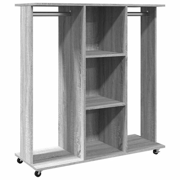 Armario con ruedas madera ingeniería gris Sonoma 102x38x110 cm Gris sonoma