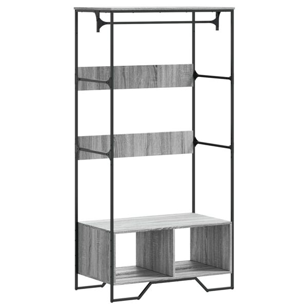 Armario de madera de ingeniería gris Sonoma 90x50x180 cm Gris sonoma