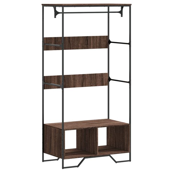 Armario de madera de ingeniería marrón roble 90x50x180 cm Marrón roble