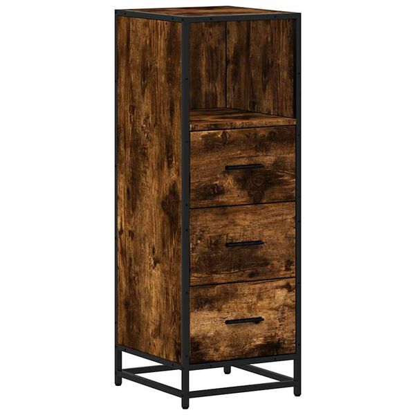 Armario baño madera contrachapada roble ahumado 35x375x100 cm Roble ahumado 849251