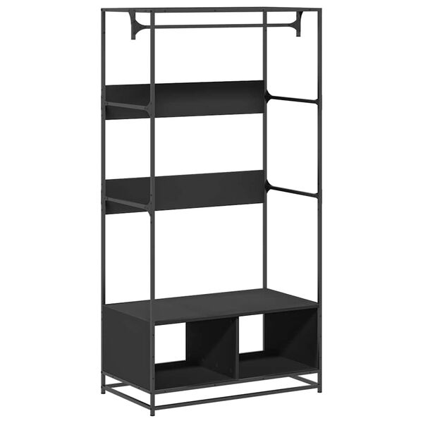 Armario de madera de ingeniería negra 90x50x180 cm Negro 849294
