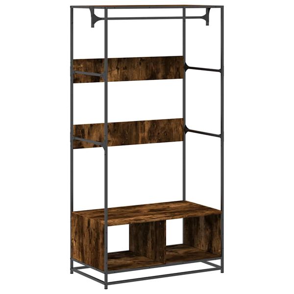 Armario de madera de ingeniería roble ahumado 90x50x180 cm Roble ahumado