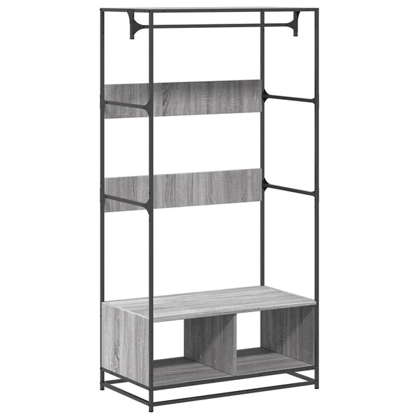 Armario de madera de ingeniería gris Sonoma 90x50x180 cm Gris sonoma 849297