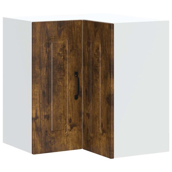 Armario de cocina de esquina de pared Kalmar roble ahumado Roble ahumado 1x armario esquinero de pared 57 cm ancho 60 cm alto