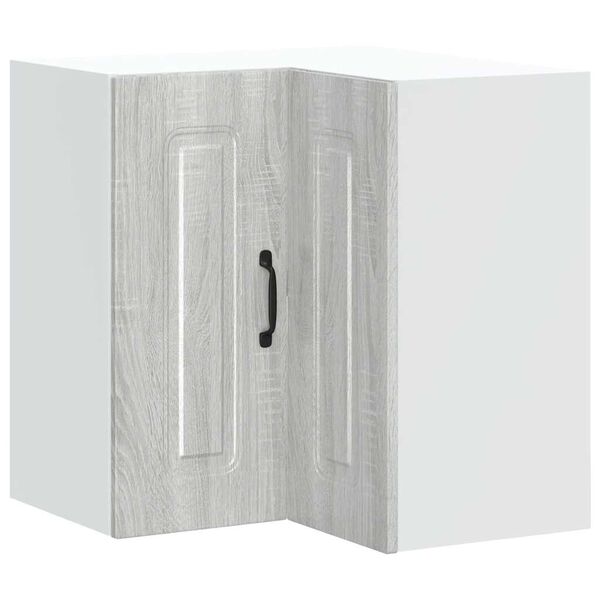 Armario de cocina de esquina de pared Kalmar gris sonoma Gris sonoma 1x armario esquinero de pared 57 cm ancho 60 cm alto