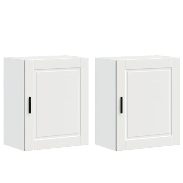 Armarios pared para cocina 2 uds Porto madera ingeniería blanca Blanco 2x mueble de pared (1 puerta) 50 x 31 x 60 cm