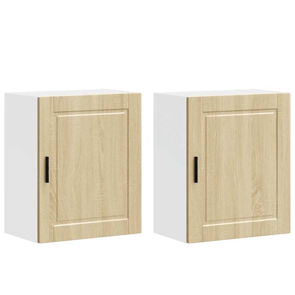 Armarios pared para cocina 2 uds Porto roble sonoma Madera reciclada 2x mueble de pared (1 puerta) 50 x 31 x 60 cm