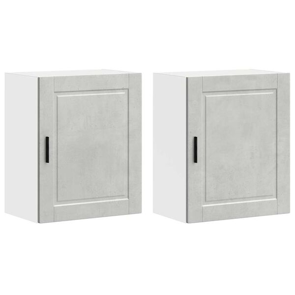 Armarios pared para cocina 2 uds Porto gris hormigón Gris concreto 2x mueble de pared (1 puerta) 50 x 31 x 60 cm
