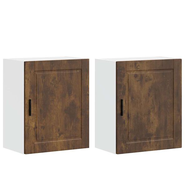 Armarios pared para cocina 2 uds Porto roble ahumado Roble ahumado 2x mueble de pared (1 puerta) 50 x 31 x 60 cm