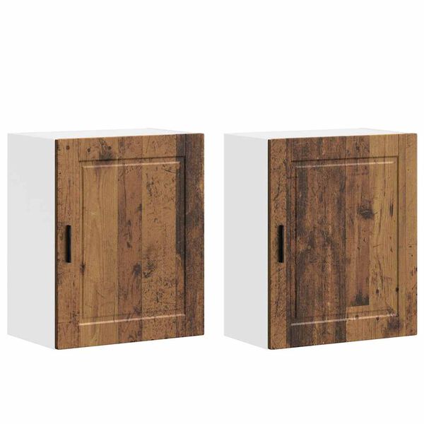 Armarios pared para cocina 2 uds Porto madera vieja Madera envejecida 2x mueble de pared (1 puerta) 50 x 31 x 60 cm