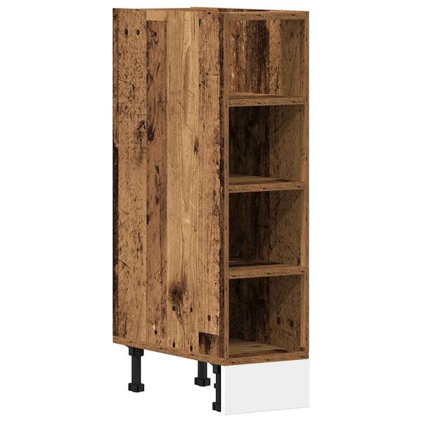 Armario inferior «Riga» madera ingeniería envejecida Madera antigua 1x mueble inferior (4 estantes) 20 cm