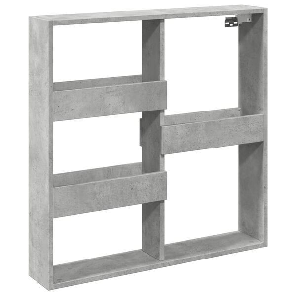 Armario de pared madera ingeniería gris hormigón 80x15x80 cm Gris hormigón 80 x 15 x 80 cm