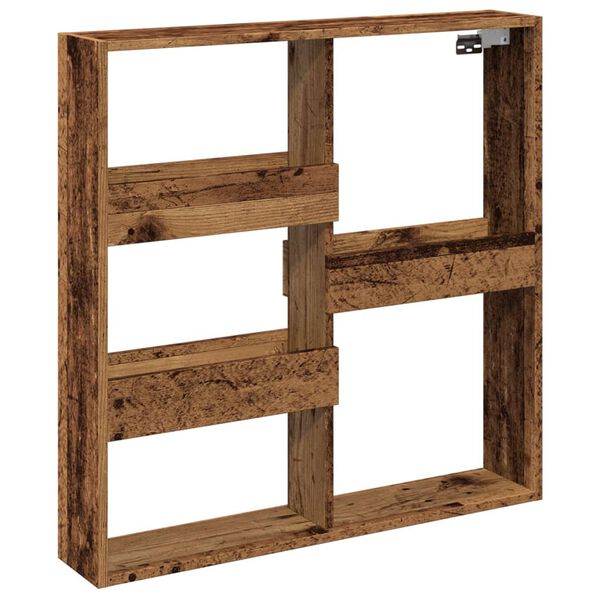 Armario de pared madera ingeniería madera envejecida 80x15x80cm Madera antigua 80 x 15 x 80 cm