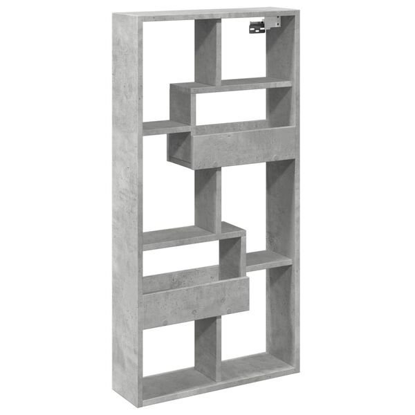 Armario de pared madera ingeniería gris hormigón 50x15x100 cm Gris hormigón 50 x 15 x 100 cm