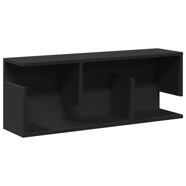 Armario de pared madera de ingeniería negro 80x20x30 cm Negro 80 x 20 x 30 cm