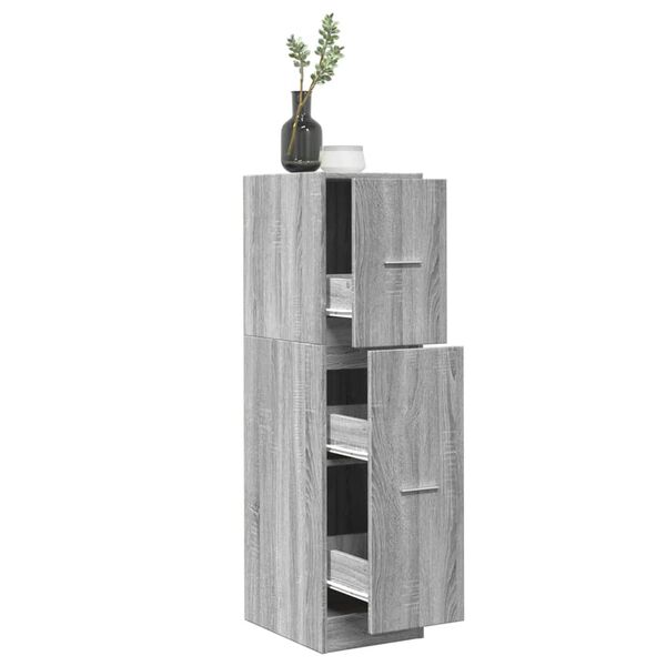 Armario botiquín madera ingeniería gris hormigón 30x41x118 cm Gris hormigón 30 x 41 x 118 cm