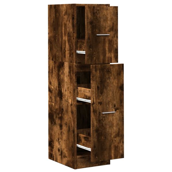 Armario botiquín madera ingeniería roble ahumado 30x41x118 cm Roble ahumado 30 x 41 x 118 cm