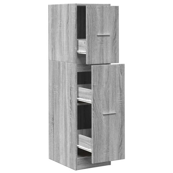 Armario botiquín madera ingeniería gris Sonoma 30x41x118 cm Gris sonoma 30 x 41 x 118 cm