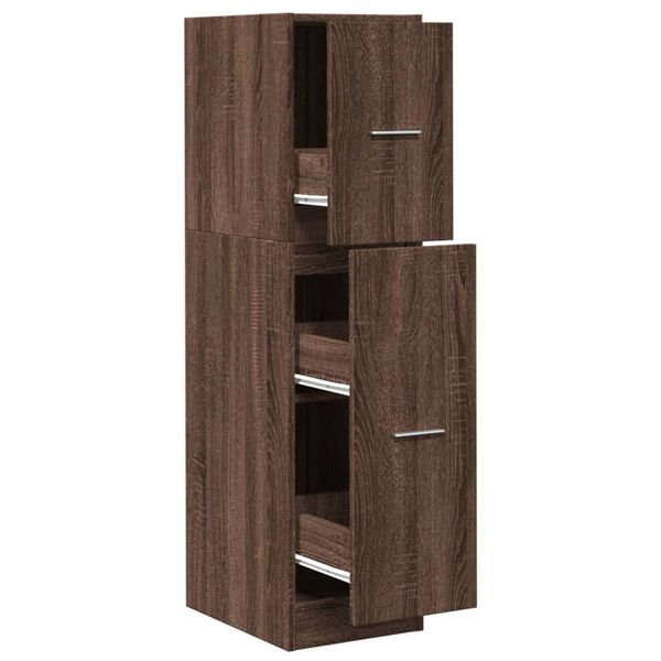 Armario botiquín madera ingeniería marrón roble 30x41x118 cm Marrón roble 30 x 41 x 118 cm