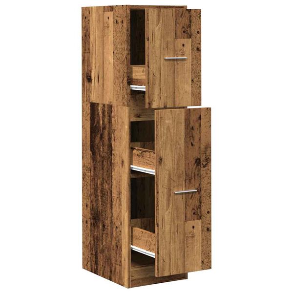 Armario botiquín madera de ingeniería envejecido 30x41x118 cm Madera antigua 30 x 41 x 118 cm