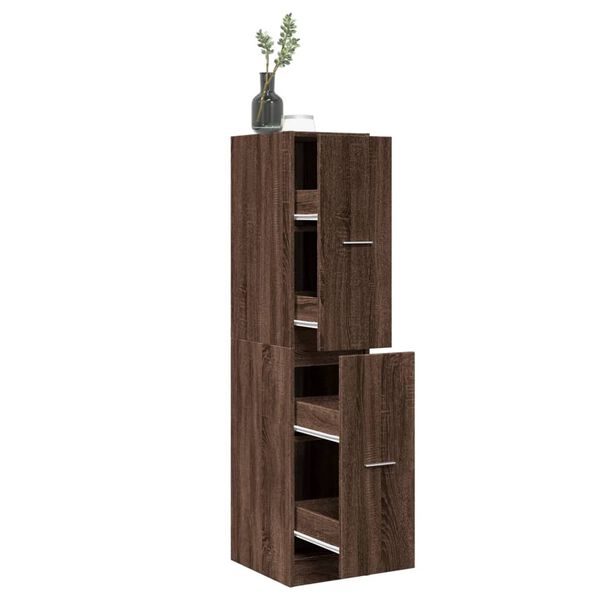 Armario botiquín madera ingeniería marrón roble 30x41x1445 cm Marrón roble 30 x 41 x 144.5 cm