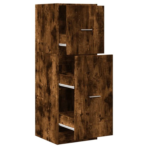 Armario botiquín madera ingeniería roble ahumado 40x41x118 cm Roble ahumado 40 x 41 x 118 cm