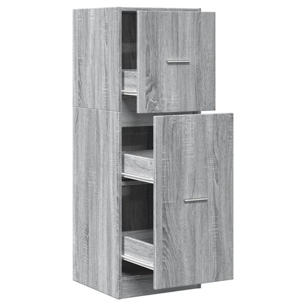 Armario botiquín madera ingeniería gris Sonoma 40x41x118 cm Gris sonoma 40 x 41 x 118 cm