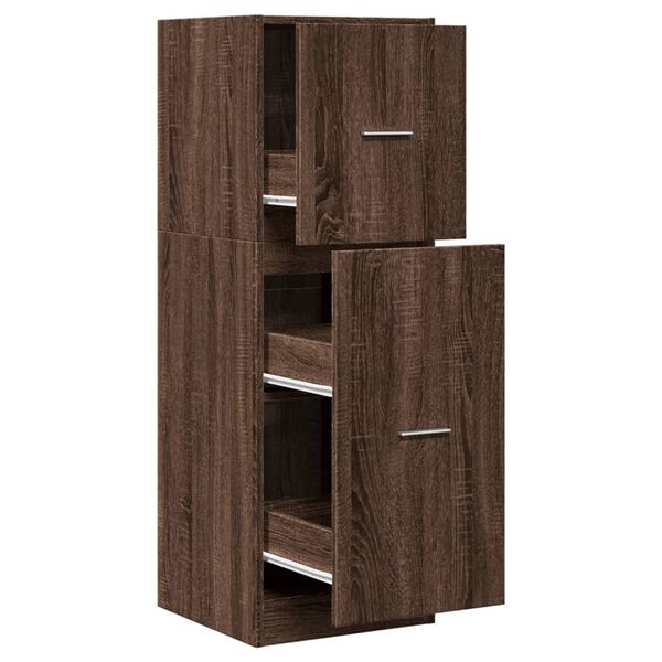 Armario botiquín madera ingeniería marrón roble 40x41x118 cm Marrón roble 40 x 41 x 118 cm