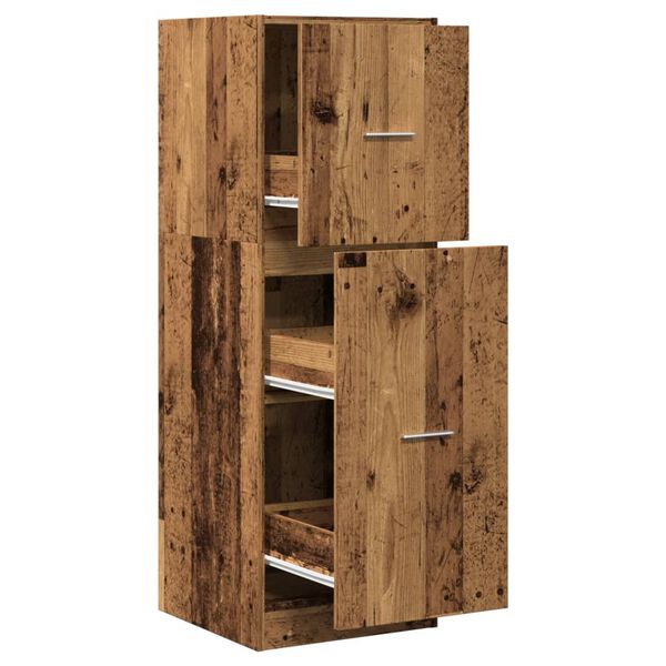 Armario botiquín madera de ingeniería envejecido 40x41x118 cm Madera antigua 40 x 41 x 118 cm