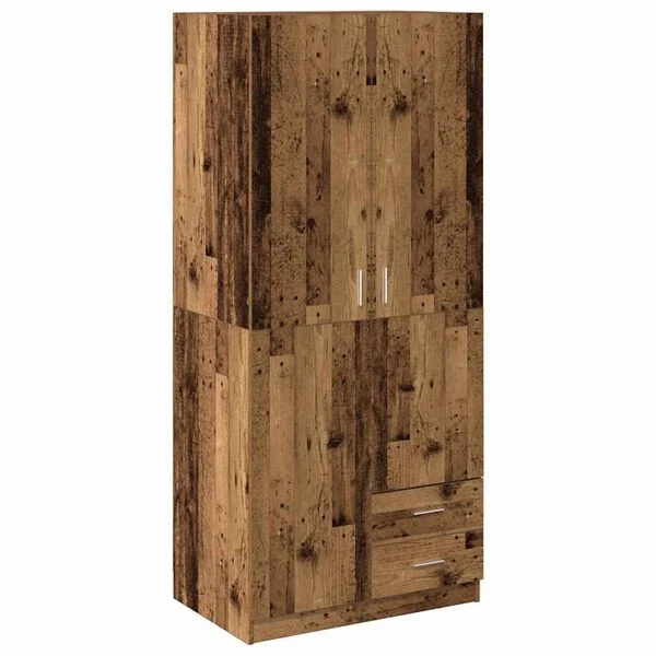 Armario de madera de ingeniería madera envejecida 80x52x180 cm Madera antigua 855886
