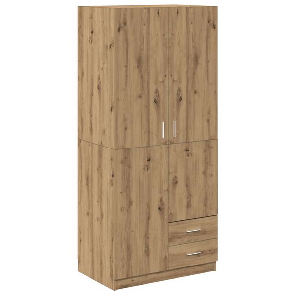 Armario de madera de ingeniería roble artesanal 80x52x180 cm Roble artisan 855887