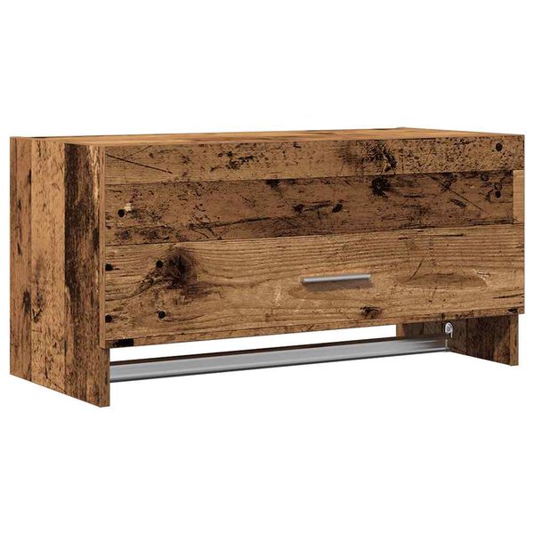 Armario de madera contrachapada envejecida 70x325x35 cm Madera antigua 70 x 32,5 x 35 cm