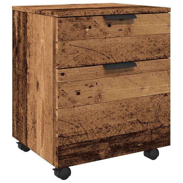 Archivador ruedas madera contrachapada madera vieja 45x38x54 cm Madera antigua