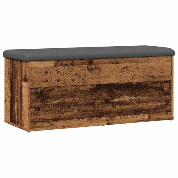 Banco almacenaje madera de ingeniería madera vieja 102x42x45 cm Madera antigua 102 x 42 x 45 cm
